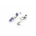 925 sterling silver dangle earring purple amethyst natural stone 1.2 inch
